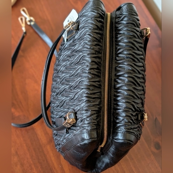 ✨ Coach Limited Edition Large Black Madison Satchel – Gathered Twist Leather 👜 - Picture 13 of 17